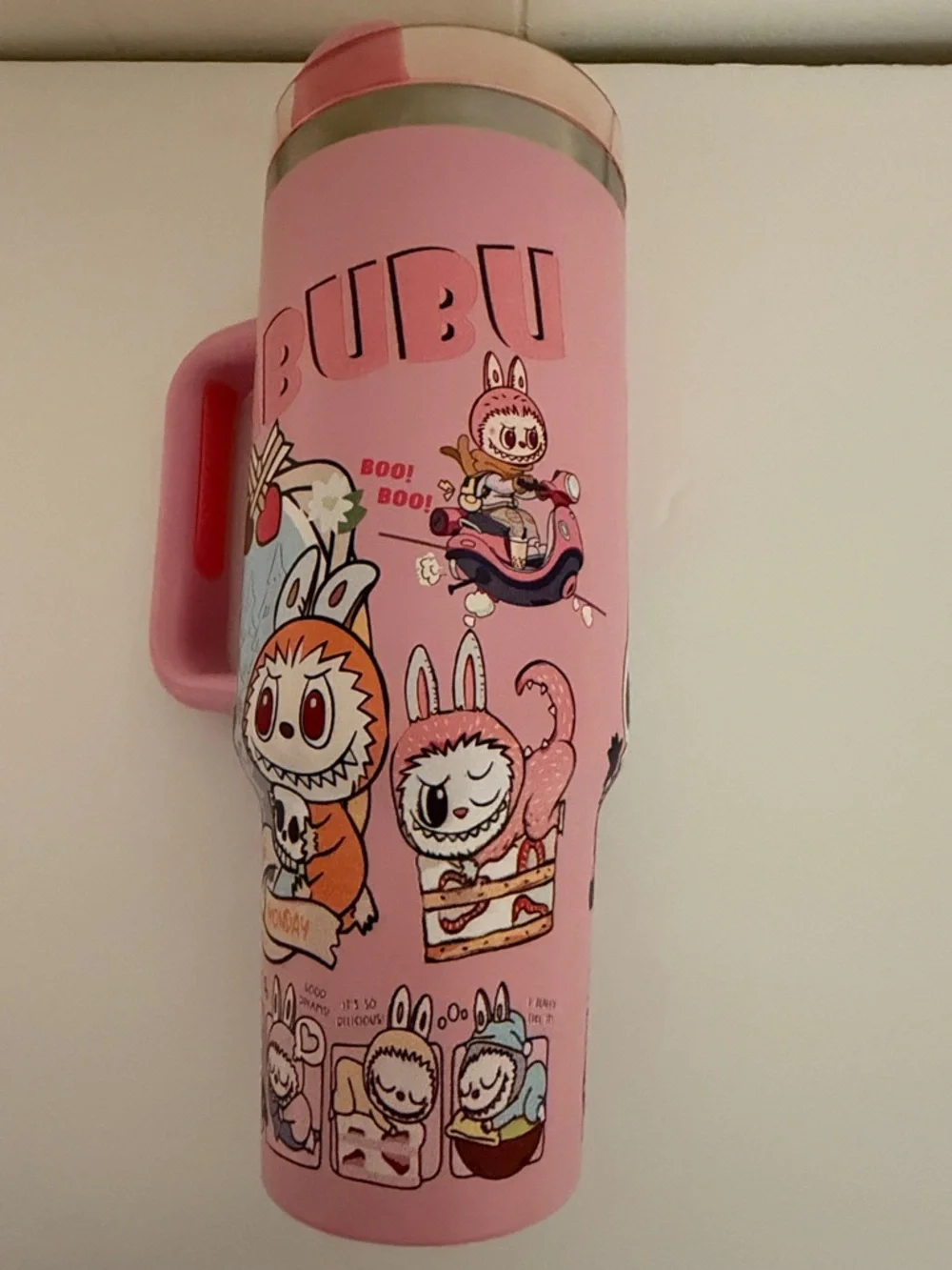 Stanley Pink Labubu 40oz Handle Quencher Tumbler - Picture 9 of 16
